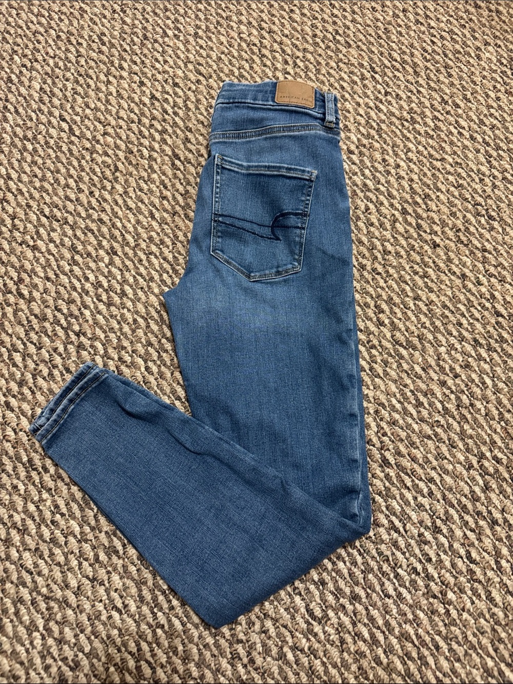 American Eagle Outfitters Slim Straight Jeans in Medium Blue